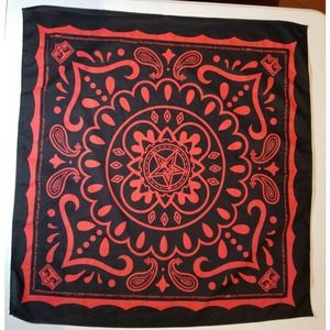 Shepard Fairey Red and Black Bandana Obey Giant Hard to Find Mandala Style